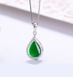 Tajade 925 Silver Chrysoprase Necklace Pendant