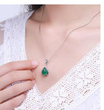 Tajade 925 Silver Chrysoprase Necklace Pendant