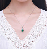 Tajade 925 Silver Chrysoprase Necklace Pendant