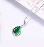 Tajade 925 Silver Chrysoprase Necklace Pendant