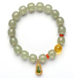 Hetian jade enamel gold jasper bead bracelet-Tajade