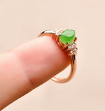 Hetian jade jasper water drop ring inlaid with 925 silver jade ring-Tajade