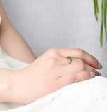 Hetian jade jasper water drop ring inlaid with 925 silver jade ring-Tajade