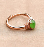 Hetian jade jasper water drop ring inlaid with 925 silver jade ring-Tajade