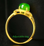 Pure Gold Inlaid Hetian Jade Jasper Jade Ring-Tajade