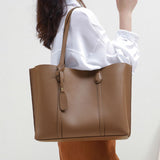 Tajade 2023 women's leather large-capacity commuting shoulder tote bag