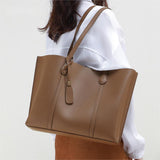 Tajade 2023 women's leather large-capacity commuting shoulder tote bag