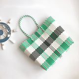 Tajade Hand Woven Stripe Shopping Handbag Vacation Beach Bag