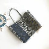 Tajade Hand Woven Stripe Shopping Handbag Vacation Beach Bag