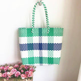 Tajade Hand Woven Stripe Shopping Handbag Vacation Beach Bag
