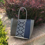 Tajade Hand Woven Stripe Shopping Handbag Vacation Beach Bag
