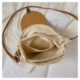Tajade Handmade Papyrus Woven Round Beach Straw Bag