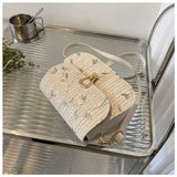 Tajade Lace Flower Woven Saddle Straw Bag