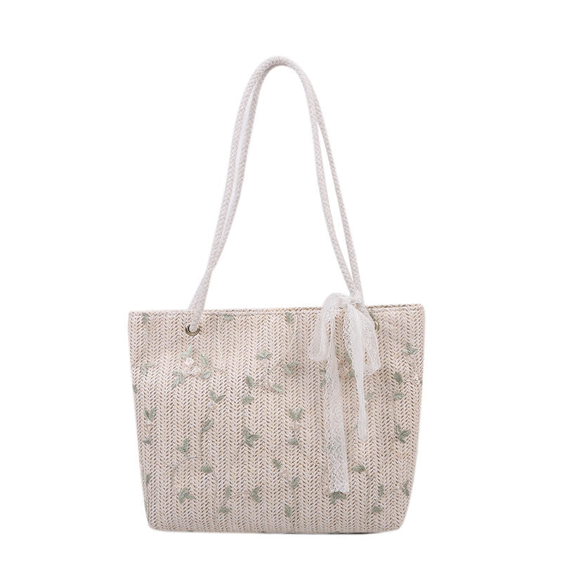 Tajade Summer Beach Shoulder Tote Woven Straw Bag