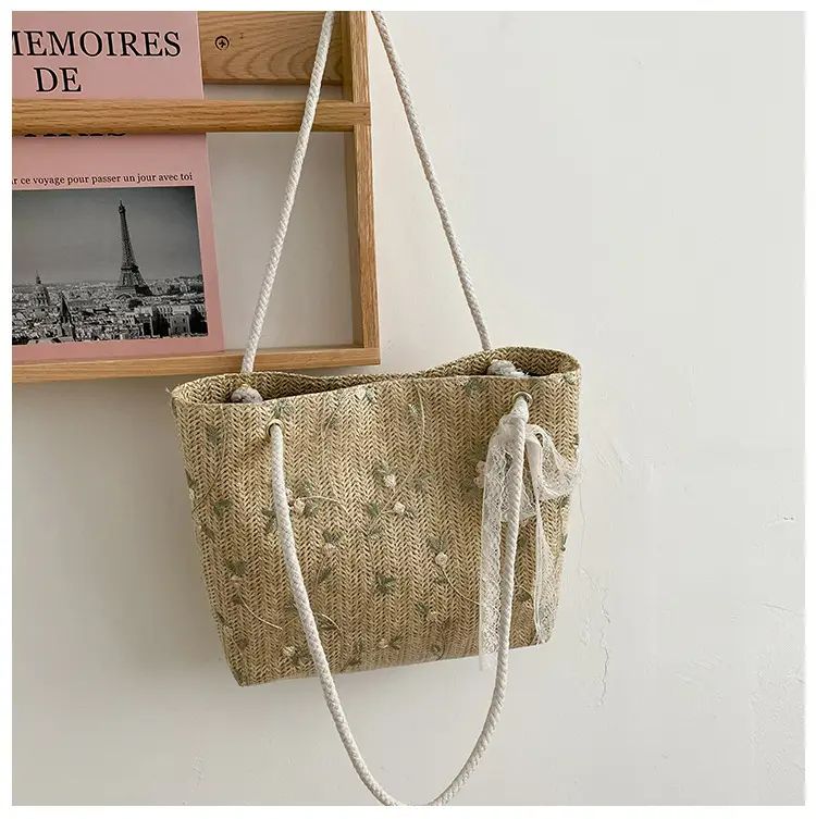 Tajade Summer Beach Shoulder Tote Woven Straw Bag