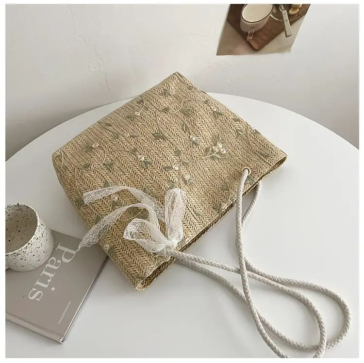 Tajade Summer Beach Shoulder Tote Woven Straw Bag