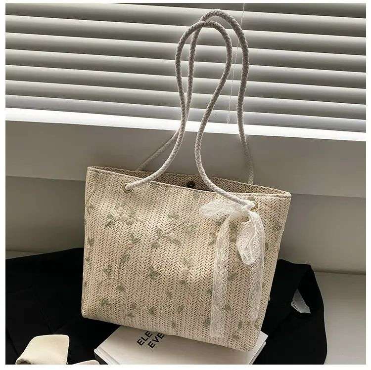 Tajade Summer Beach Shoulder Tote Woven Straw Bag