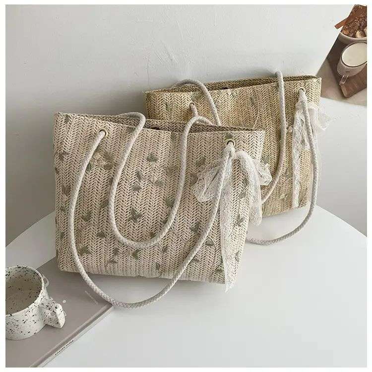 Tajade Summer Beach Shoulder Tote Woven Straw Bag