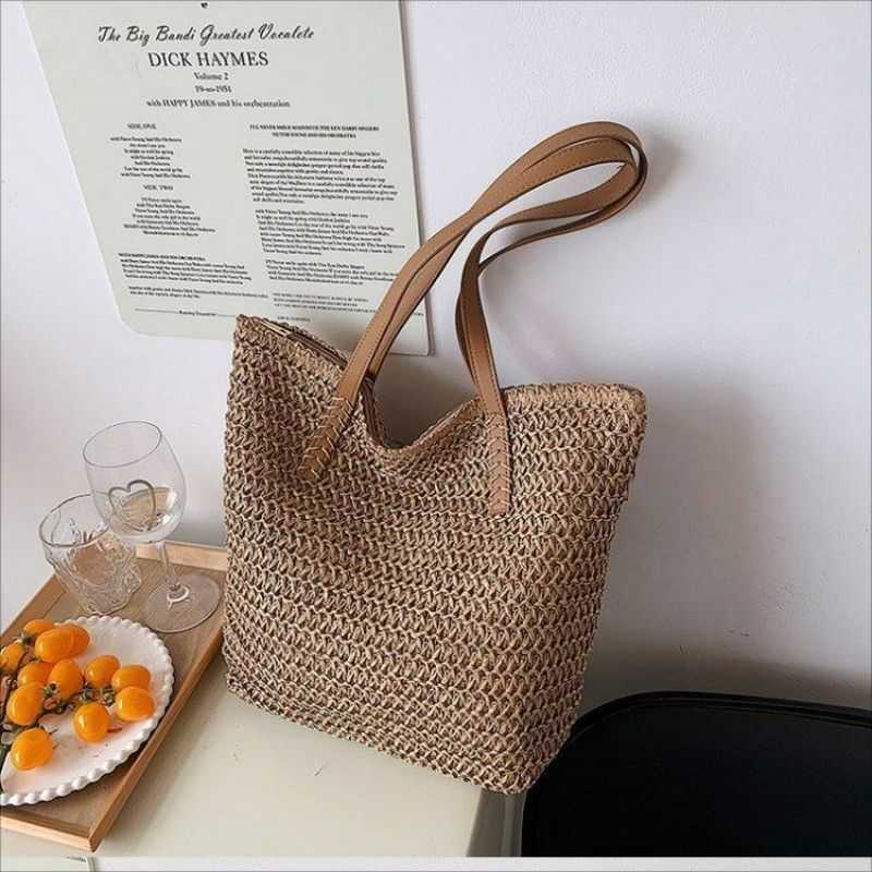 Tajade Trendy Woven Straw Beach Bag