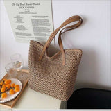 Tajade Trendy Woven Straw Beach Bag