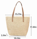 Tajade Trendy Woven Straw Beach Bag
