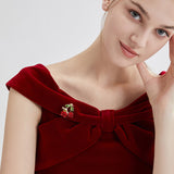 Tajade Women's Crystal Bee Cherry Brooch Accessory