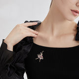 Tajade Women's Crystal Brooch Ballerina Princess Clip