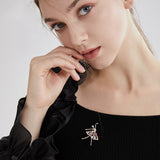 Tajade Women's Crystal Brooch Ballerina Princess Clip