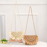 Tajade Woven Papyrus Small Beach Straw Bag