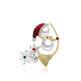 Tajade Riding a broom Christmas Snowman Brooch Accessories Gift