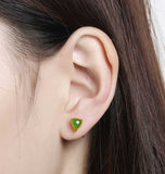 Gold Inlaid Jade Heart-shaped Jasper Earrings-Tajade
