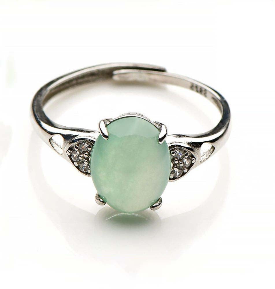 Inlaid Silver Jade Ring-Tajade