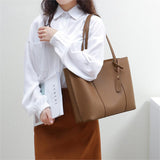 Tajade 2023 women's leather large-capacity commuting shoulder tote bag