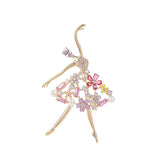 Tajade Women's Crystal Brooch Ballerina Princess Clip